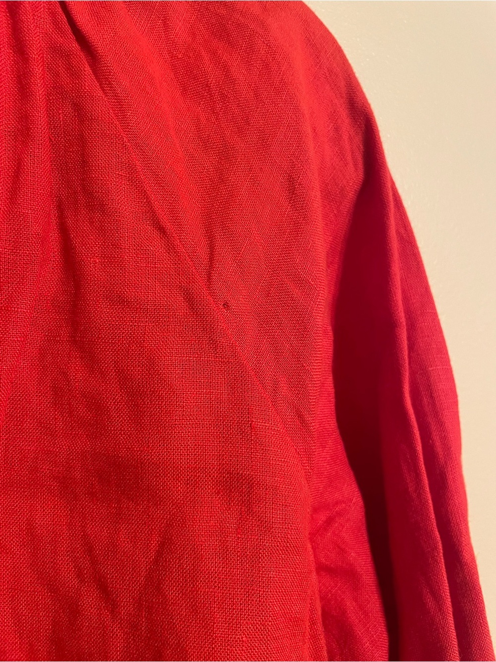 J.Crew cabana top pure linen red blouse long sleeve office work size small - Picture 4 of 7